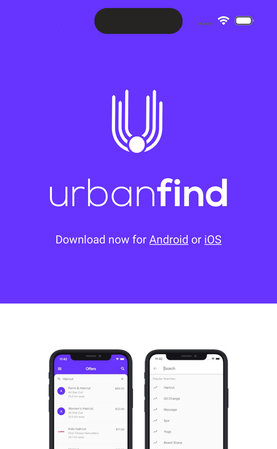 Urbanfind mobile preview